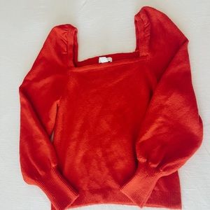 Puffed sleeve sweater